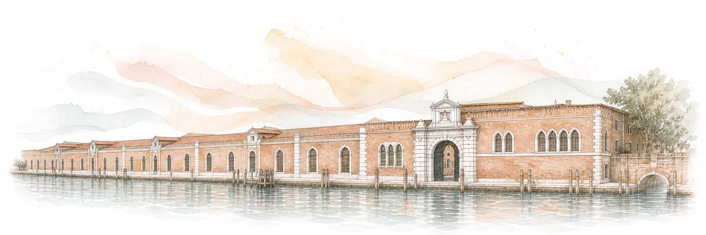 Watercolor illustration of Biennale Musica 2026: A Child of Sound